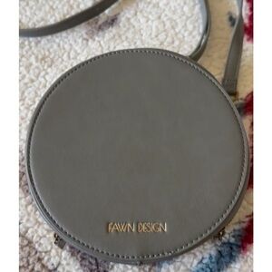 Fawn design the circle bag crossbody purse in gray leather